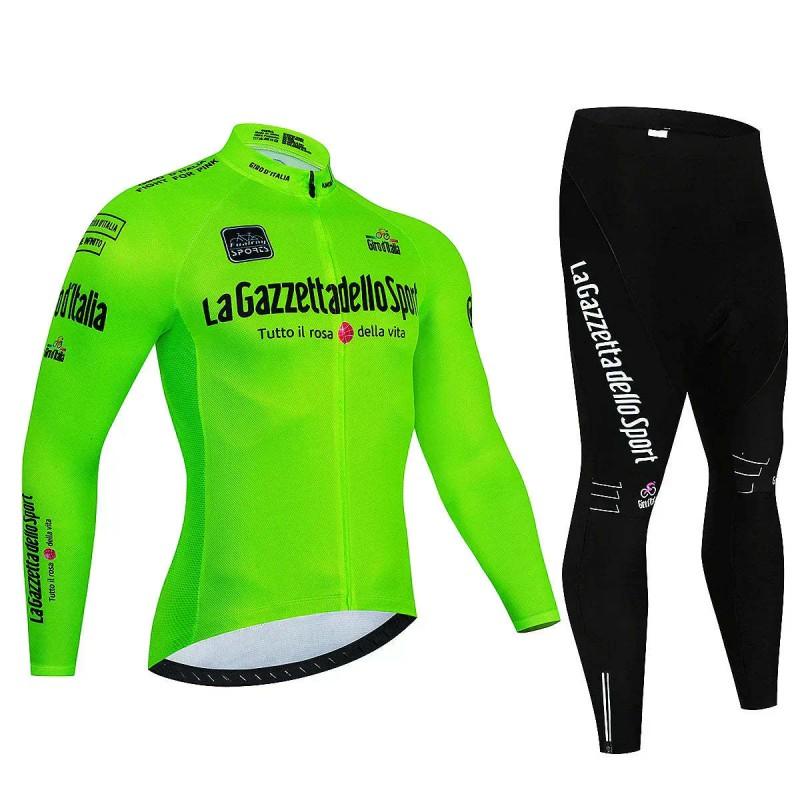 Unisex Long Sleeve Fleece-Lined Cycling Jersey Set Mountain Road Bikes Riding