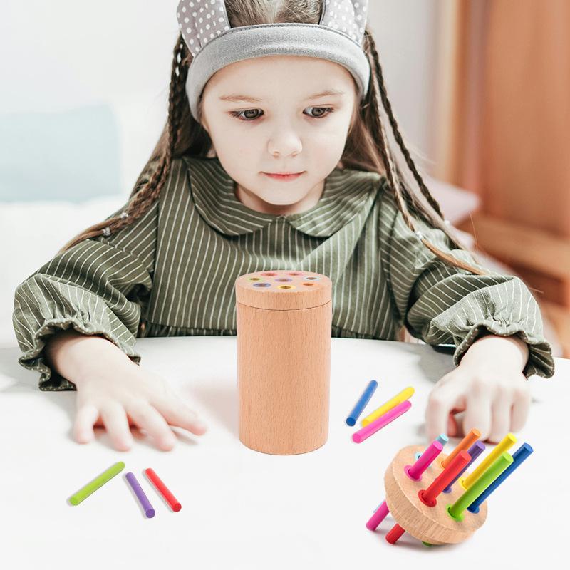 Wooden Fine Classification Bucket Children'S Toys Color Cognitive Classification 3-6 Years Old Early Education Enlightenment Educational