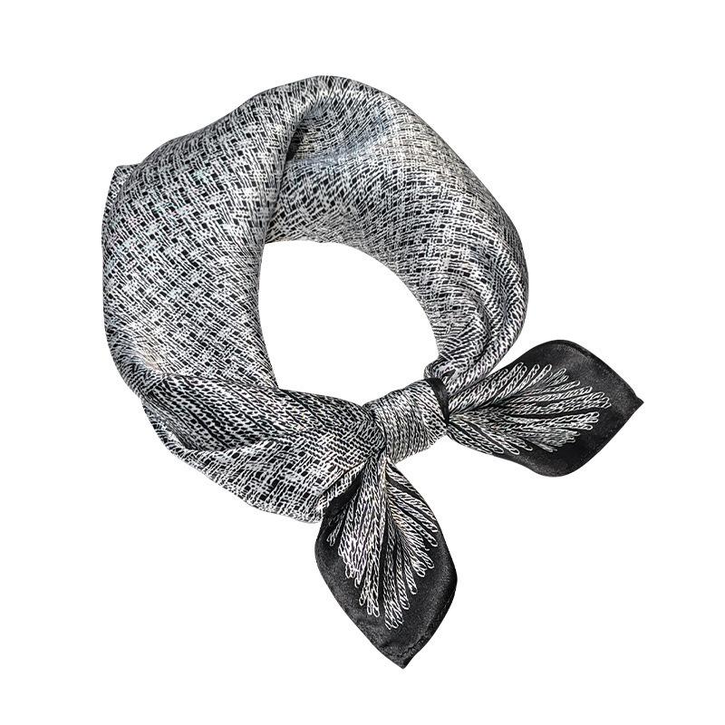 100% Natural Real Silk Scarf Women Luxury High Quality Square Fashion Print Hair Neckerchief Shawl Wraps Hijab Bandana Scarves