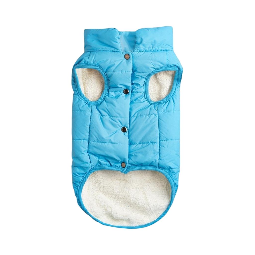 Button Winter Dog Vest With Integrated Keep Warm Fleece Back Zipper For Small Medium Dog
