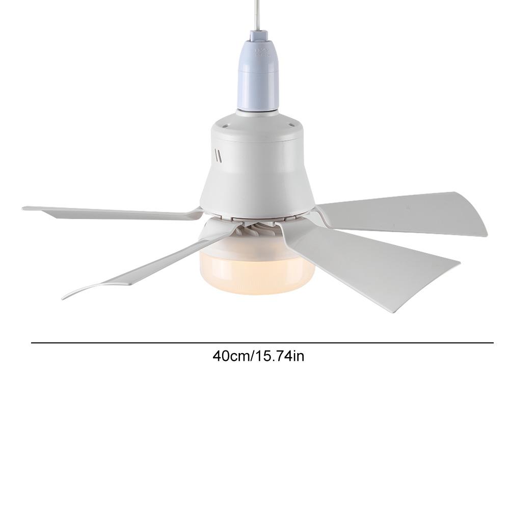 E26 Base Small Ceiling Fan Small White Ceiling Fan Remote Control Dimmable LED Socket Fan Light for Closet Dressing Room Kitchen
