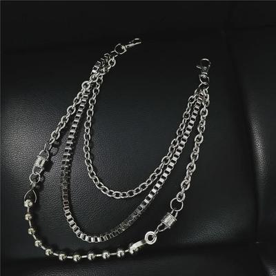 European-American Punk Metal Waist Chain for Men's Trendy Denim - Street Dance, College Hip-Hop Style
