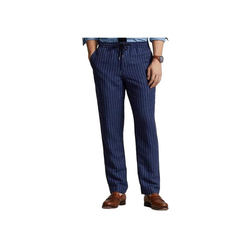 Polo Ralph Lauren Striped Elastic Tapered Casual Pants Men Bottoms Navy-Blue 710927863-001