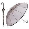Wpc. Classic Vinyl Umbrella 12 Bones Wind Resistant Fiberglass Rain Mens Womens CS Black Rib Length 63cm