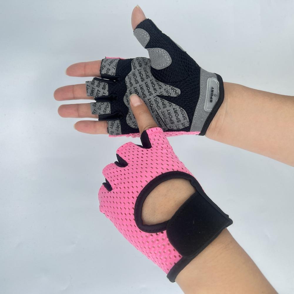 Half-finger Gloves Men's Fitness Gloves Couple's Mesh Breathable Outdoor Cycling Sports Gloves Women's Hair
