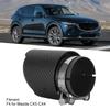Kohlefaser 80mm Einlass 101mm Auslass Endrohr Gerade Seite Matt Auspuffrohrspitze Passend für Mazda CX5 CX4(Matt-schwarz