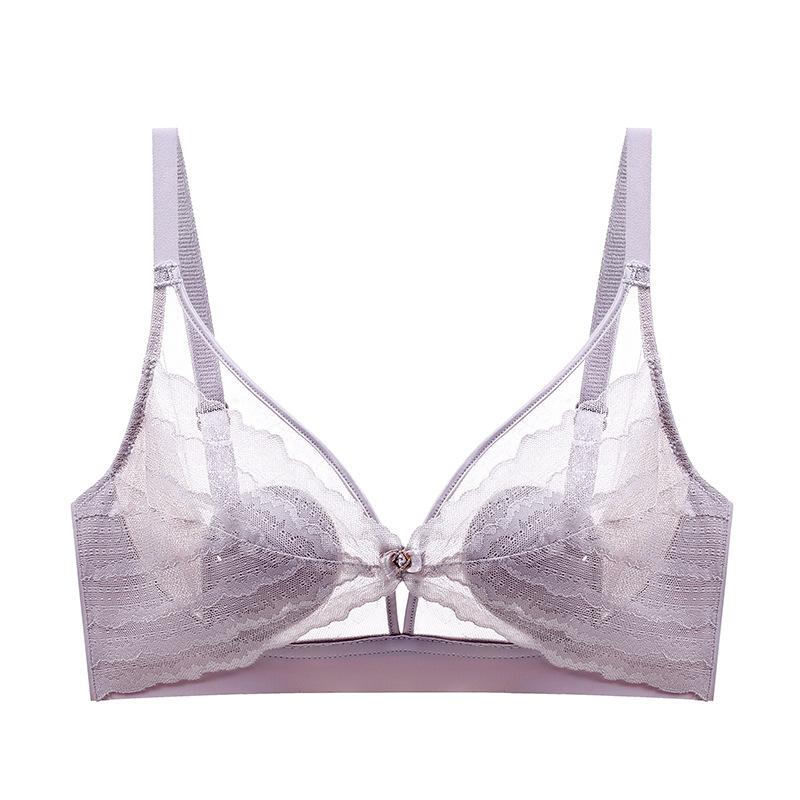 Breathable hole latex thin gathered rabbit ears no steel ring lace bra cover ultra-thin