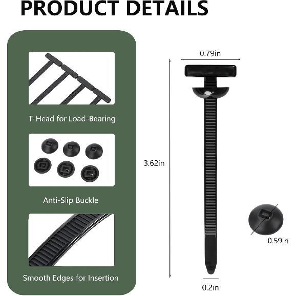 50PCS Nylon Universal Cable Tie Buckles, UV Resistant Automotive Zipper Clips, Self Locking Rivet Zip Ties For Automotive, Office & Household Use