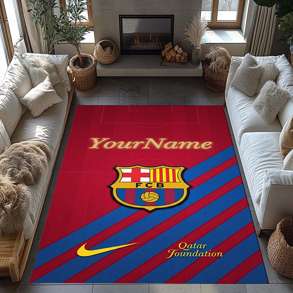 Fc Barcelona Personalized Name Carpet Suitable for Dining Room Outdoor Game Room Hallway Antislip Carpet Decorate Offices Spiritual Gift