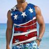 Men's Sleeveless Casual Tank Top with Wide Shoulder Straps and Pocket Lightweight Breathable Summer Beachwear Shirt