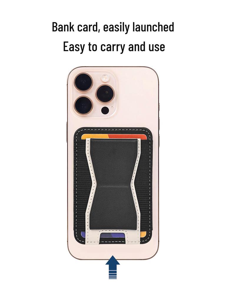 Magnetic Card Holder PU Leather Phone Stand Compatible with MagSafe