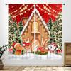 Winter Kitchen Christmas,Christmas Pine Tree Nature Forest Deer Watercolor Cabin Rustic Farmhouse Holiday Window Treatments