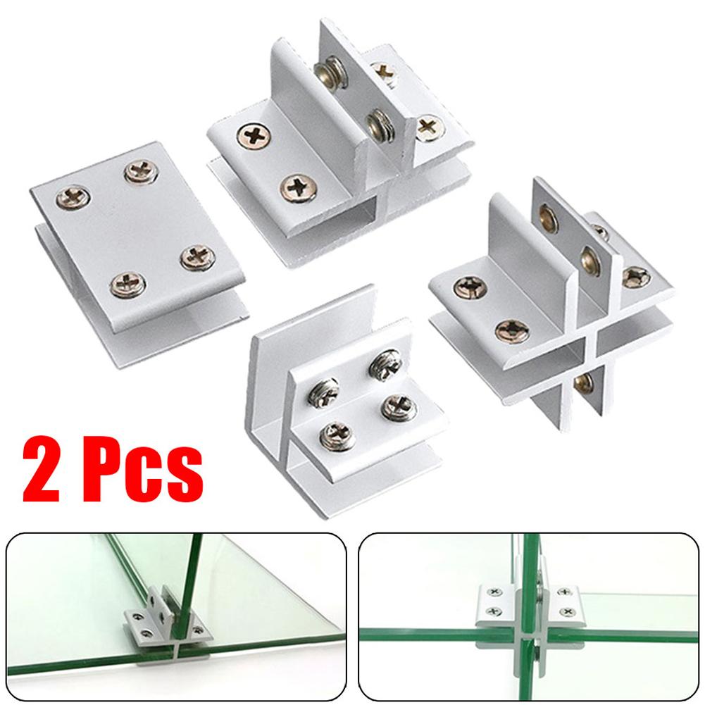 2pcs Right Angle Fixed Glass Clamp Mirror Clip Shelf Holder Showcase Combination Connecting For 8-10mm Glass Fitting