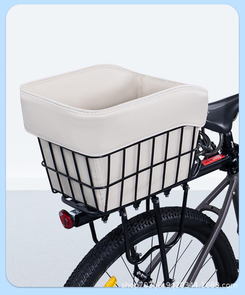 Mountain Bike Dog Seat Belt & Front Basket with Helmet Storage