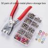 Snap Button Kit With Hand Pressure Pliers 50pcs Snaps Metal Snaps For Sewing DIY Crafts Clothes Hats