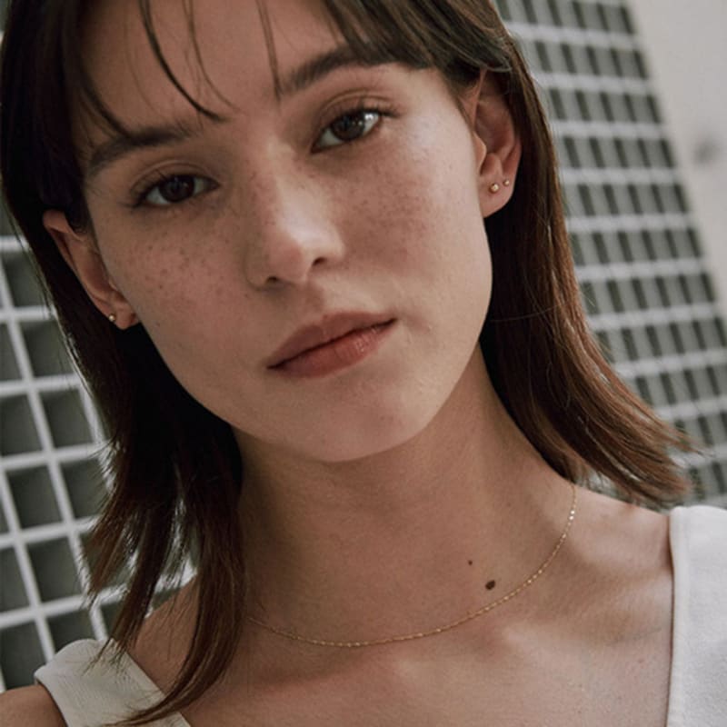 verte [14k gold] Deux.k.28 / mini ball piercing (2 size)