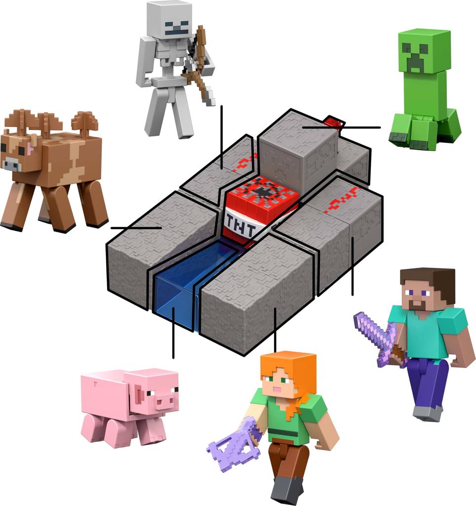 Mattel Minecraft Creeper Action Figure Toy with Accessories & Redstone Building Pieces, 3.25-Inch Scale Collector Set Inspired by the Video Game
