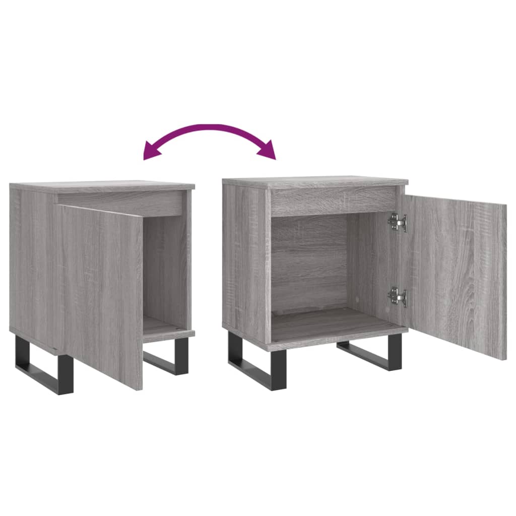 Nightstands 2 pcs Grey Sonoma 40 x 30 x 50 cm Particleboard