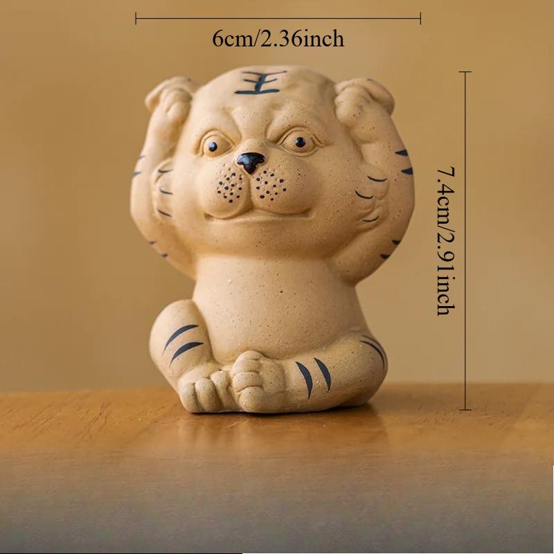 

Yixing Purple Clay Little Tiger Tea Pet Ornament Boutique Cute Tabletop Creative Tea Play Home Accessories