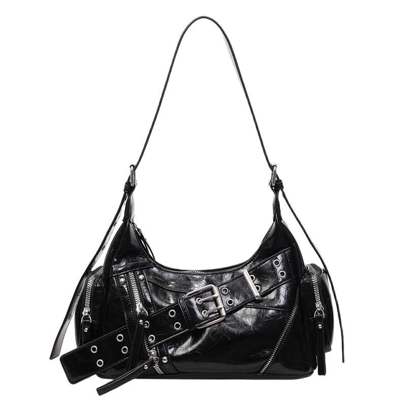

Retro niche portable locomotive bag women s 2026 autumn new personalized texture shoulder messenger bag 26*11*12 чёрный