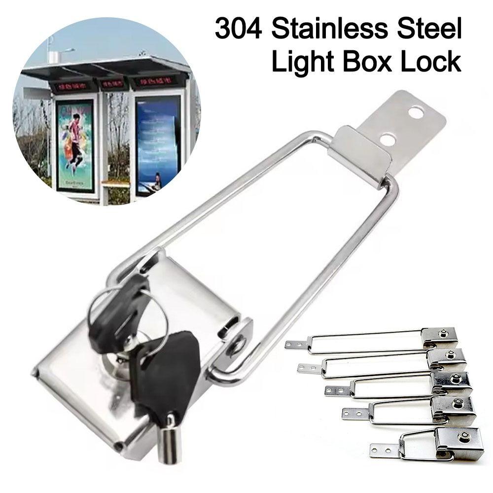 

304 Stainless Steel Advertising Bus Stop Padlock Multifunctional Waisted Address Booth Lock L