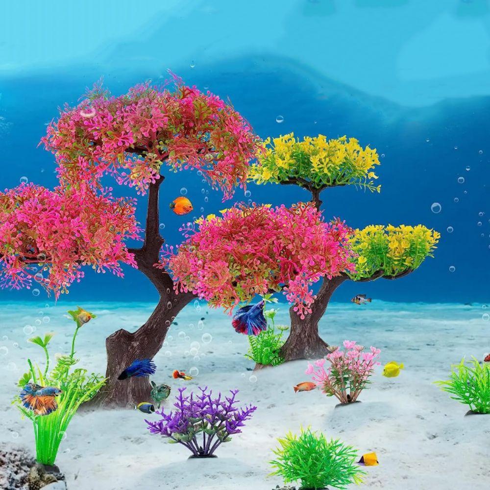 

Lifelike Artificial Plastic Plants Decorative Aquatics Plant Ornament Home Desk D