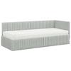 Corner Bed Frame with Mattress and Headboard 2 Pcs Light Grey Velvet