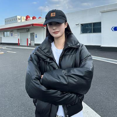 American Stand-up Collar Design Short Cotton Clothes Women's Winter Thickened Couple Bread Clothes Jacket