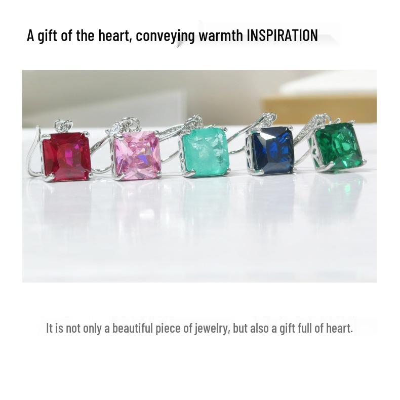 Gethin Jewelry Korean Fashion Zircon Square Earrings for Women - Simple Design