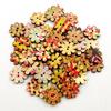 100Pcs Plum Blossom Shape 2 Holes Wooden Buttons Sewing Scrapbooking Decoration