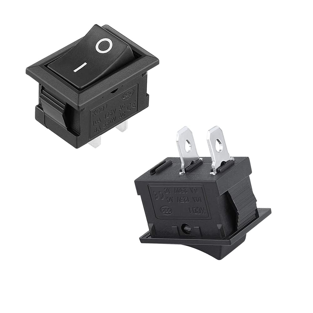 10Pcs DC AC Rocker Switch, SPST Minion/Off Toggle Switch 2