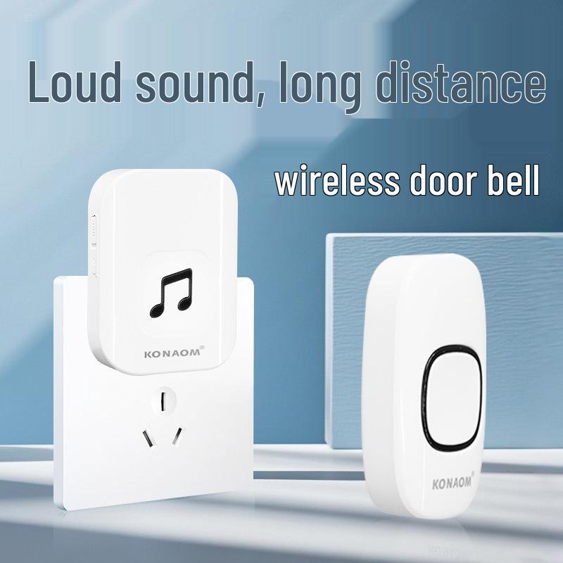 Ultra-Long Range Wireless Doorbell with Remote Control and Plug-Free Operation, Ideal for Home and Elderly Assistance.