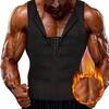 Herren Schlankheitskorsett Weste Rundhals Ärmellos Doppellagig Bauchkontrolle Shapewear Top Reißverschlussleiste Bodyformer Dreiknöpfiges Oberteil