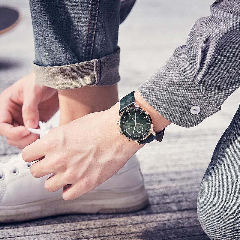 Watch Fashion Quartz Men's Watch Personalized Multifunctional Large Dial Calendar Waterproof Belt Watch for Men