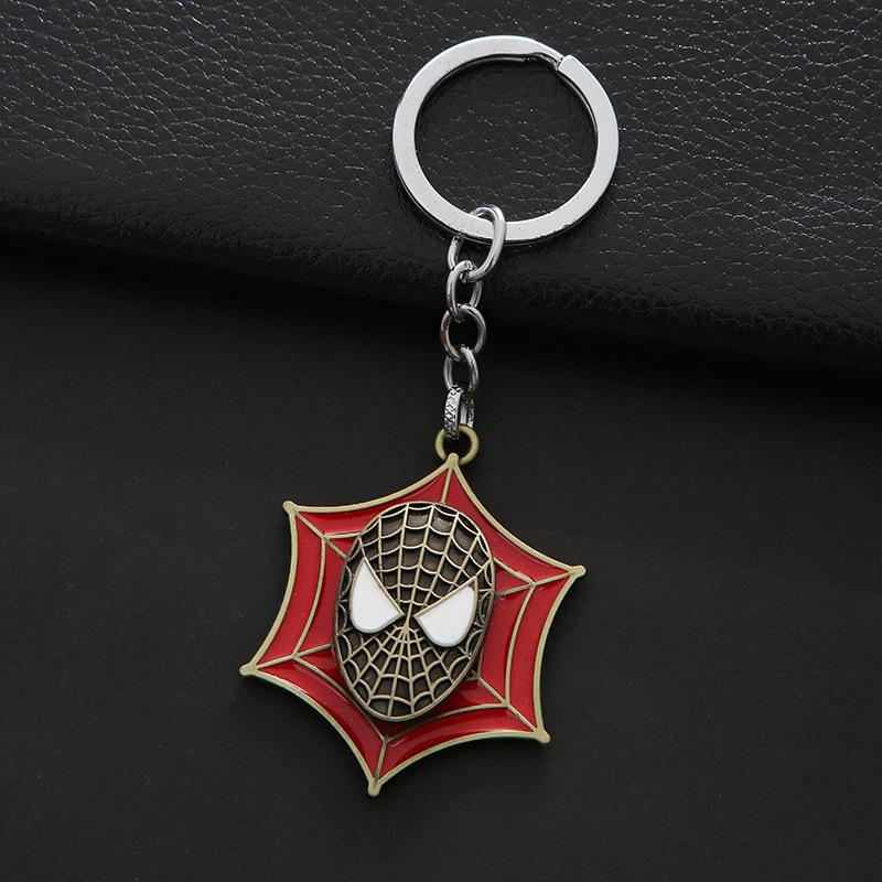 Spider-Man Series Mask Keychain Metal Pendant Creative Keyring for Kids Friends Backpack Jewelry Accessories Gift