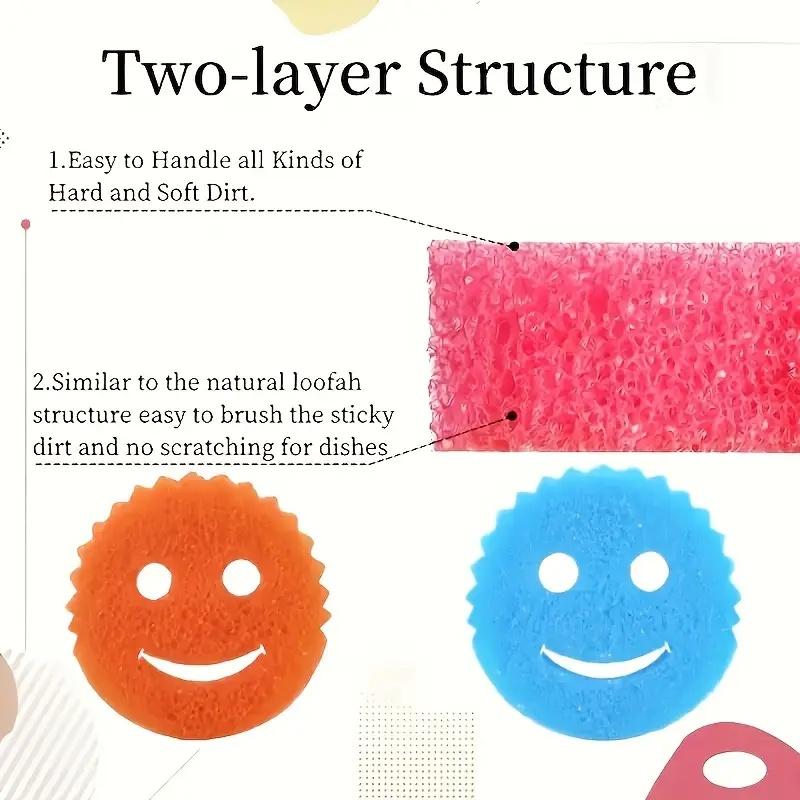 Double Sided Sponge Set - Scratch Free Deep Clean Kitchen Bathroom More Ergonomic Design Sponge Holder for Kitchen Sinks