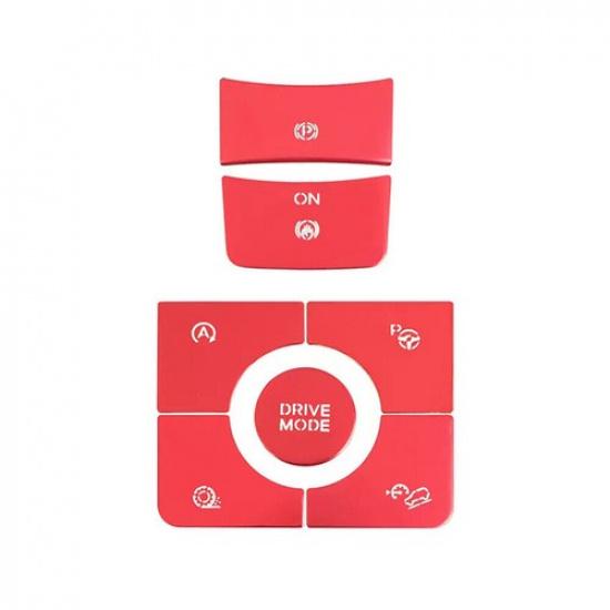 7x Center Console Button Cap Cover Trim Red Aluminum For Ford Explorer -