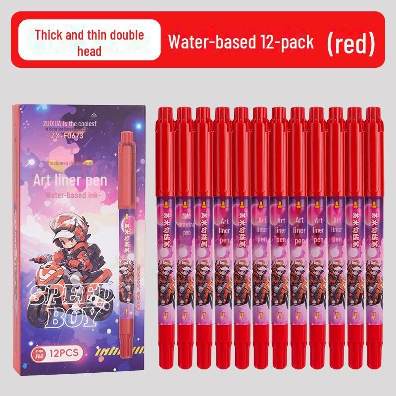 

Набор двусторонних быстросохнущих маркеров - Черный, Красный, Синий - Водостойкие, Ультратонкие, Идеальны для детей и студентов