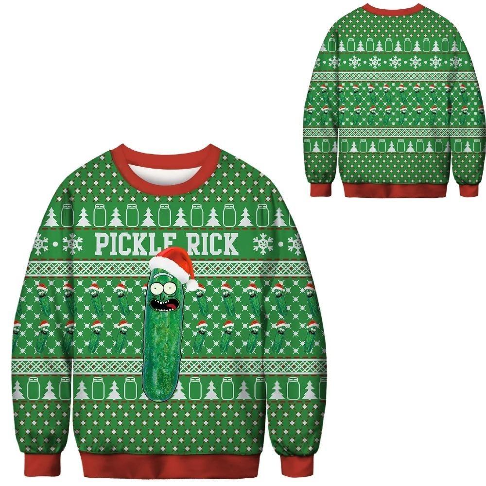 Karneval Weihnachten Mode Herren Damen Pullover Grünes Pelzmonster Druck Pullover Cartoon Lässig Sweatshirt t-shirt Kleidung