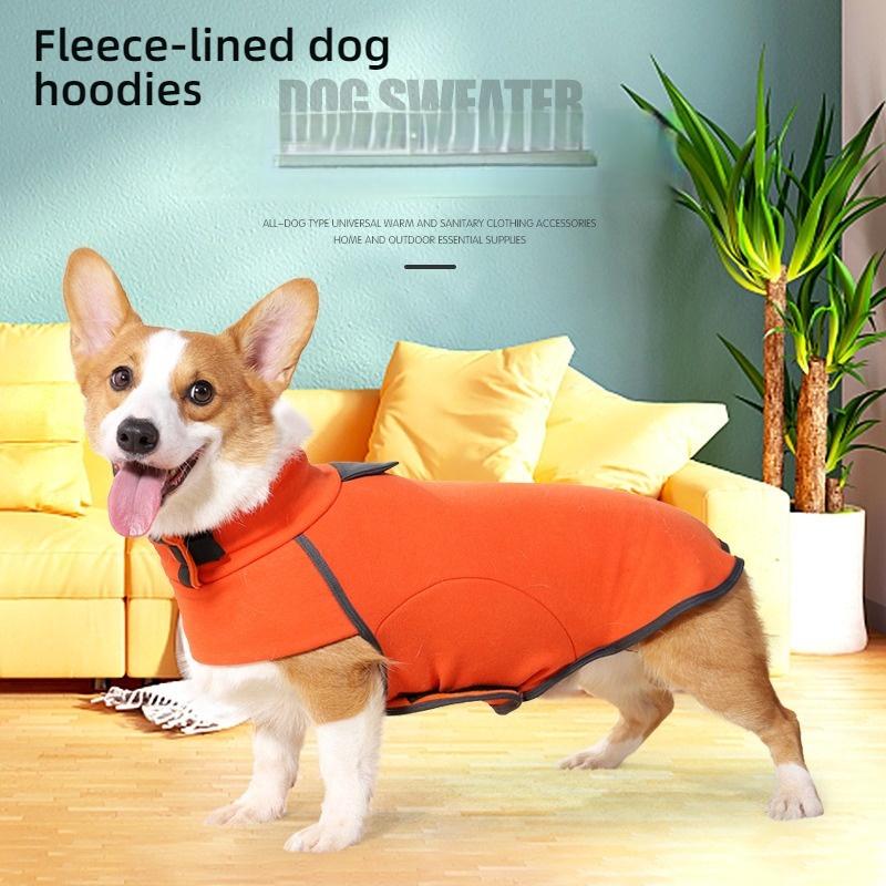 Autumn Winter New Dog Sweatshirt Turtleneck Fleece Lined Warm Cotton Coat Soft Home Wear Pet Clothes For Small Medium Dogs
