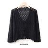 Summer Women's Cut-out Knit Sweater Thin Short Three-quarter Sleeve Sunscreen Cardigan