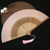 Faltfächer im Vintage-Stil, mit Quaste, tanzender Handfächer, Bambusgriff, Kunstseide, Faltfächer für Hochzeiten, Performance-Fan, Foto-Requisite