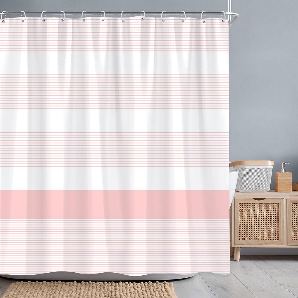 

Grey Minimalist Line Shower Curtain Multicolour Coffee Abstract Geometric Lines Polyester Fabric Shower Curtains Bathroom Decor W60H190(CM)-1 Pcs