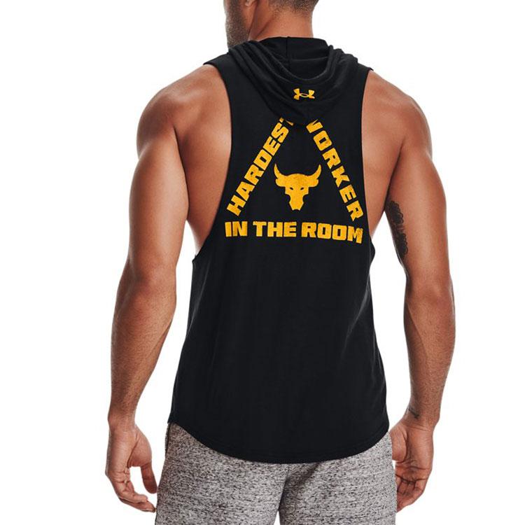 Under Armour Project Casual Training Loose Sports Hooded Vest Men Vests Black 1367117-001