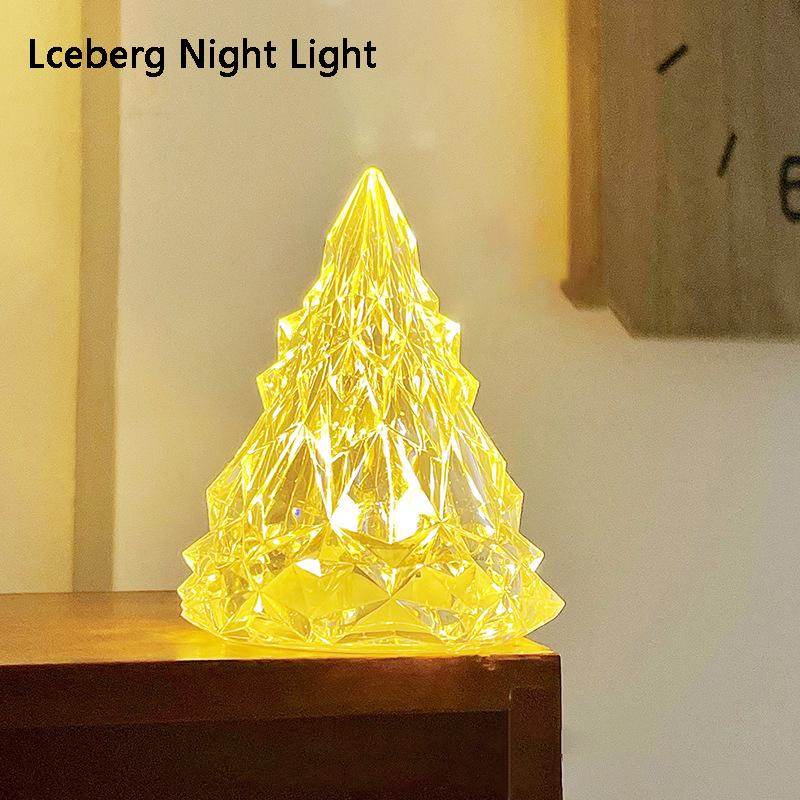 Night Light Ins Christmas Tree Modelling Table Lamp Crystal Diamond Night Light Dormitory Bedroom Bedside Ambient Light Christmas Party Home