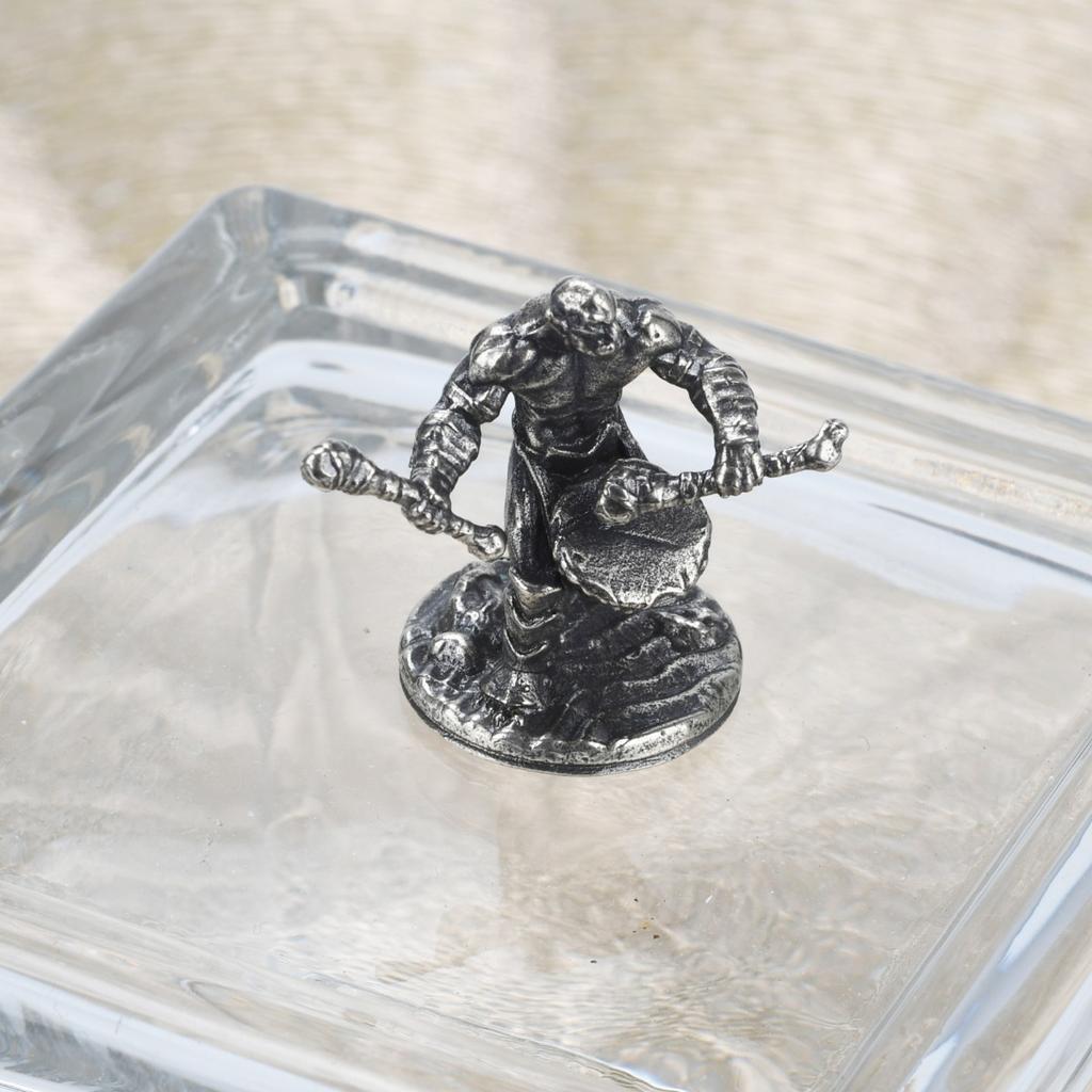 Vintage White Brass Drummer Orc Soldiers Models Desktop Ornaments Decorations Game Miniature Figurine Accessories Men Gifts