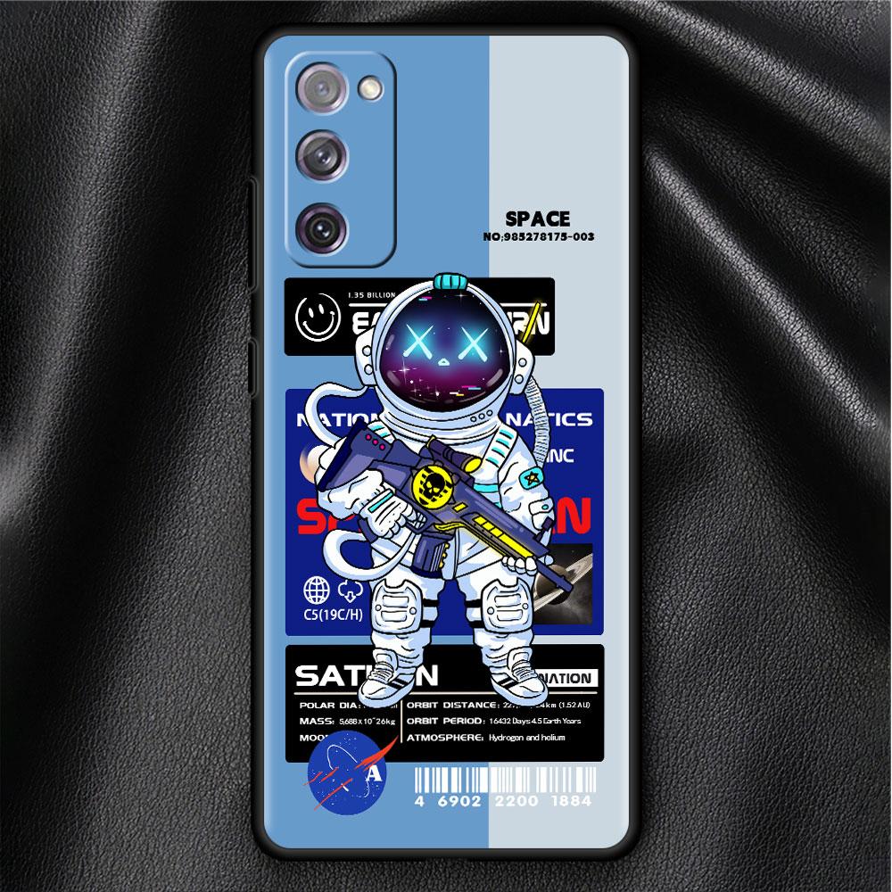 Case For Samsung Galaxy S20 FE S22 Ultra S21 Plus Luxury Soft Phone Case S10 S9 S8 S10e S7 Silicone Funda Fashion Cool Astronaut