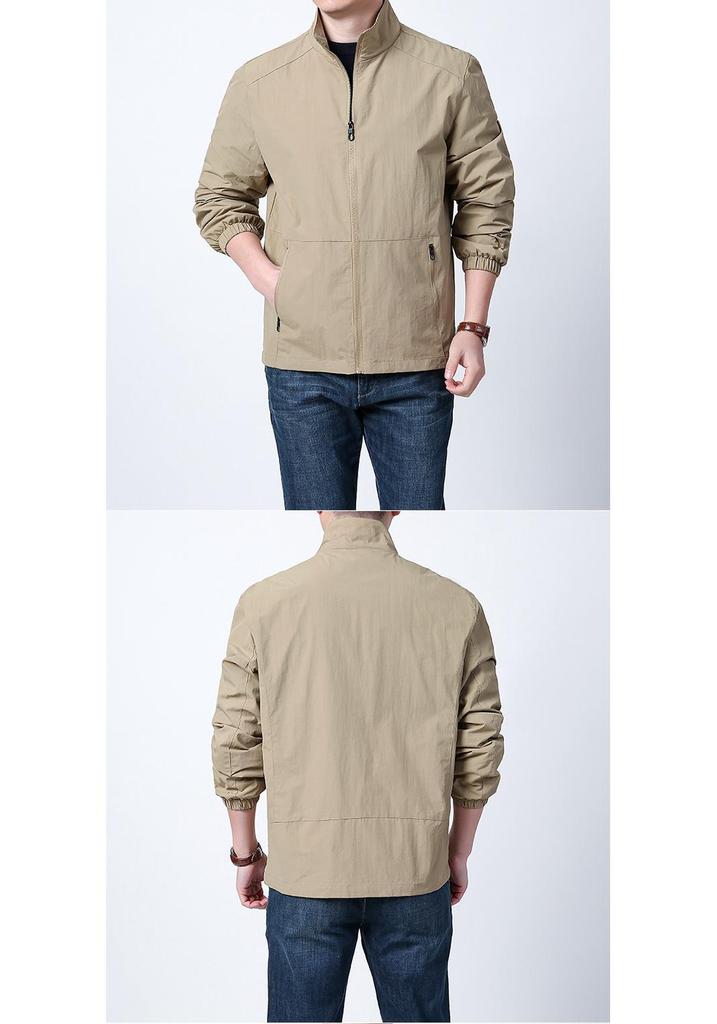 Herren Frühlings-/Herbst Baseballjacke mit Stehkragen - Lässig, Locker geschnitten, Trendiger Sportswear Mantel.