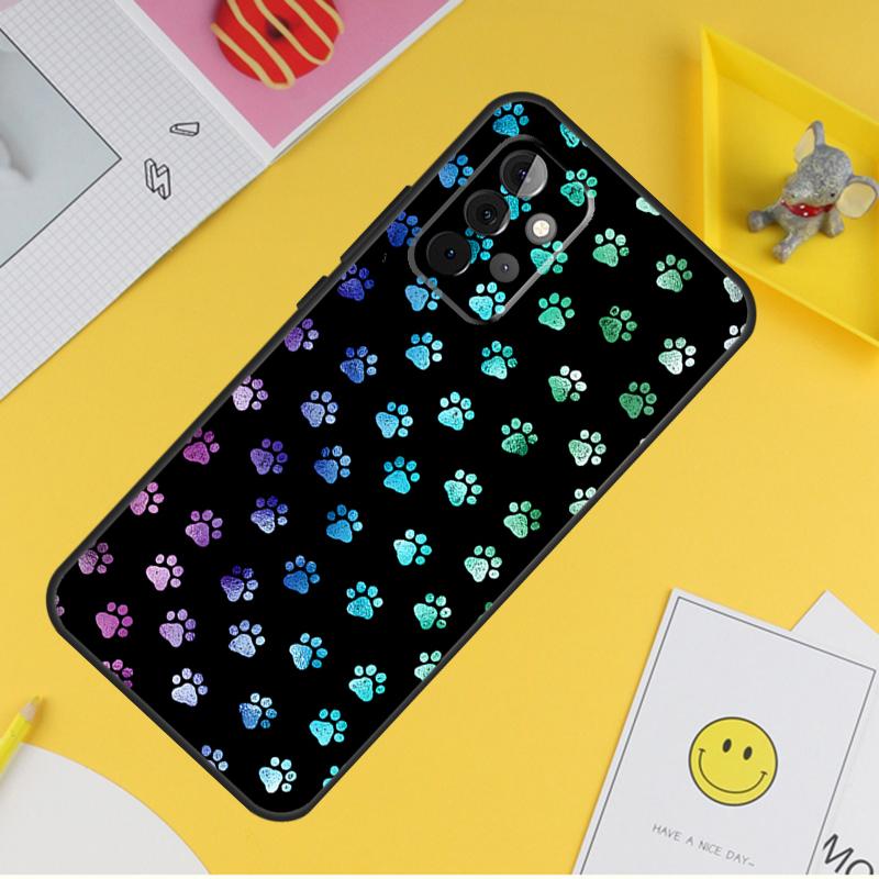 Cat Dog Paws Case For Samsung Galaxy A53 A33 A23 A13 A06 A56 A16 A36 A55 A35 A17 A54 A34 A14 A52 A32 A15