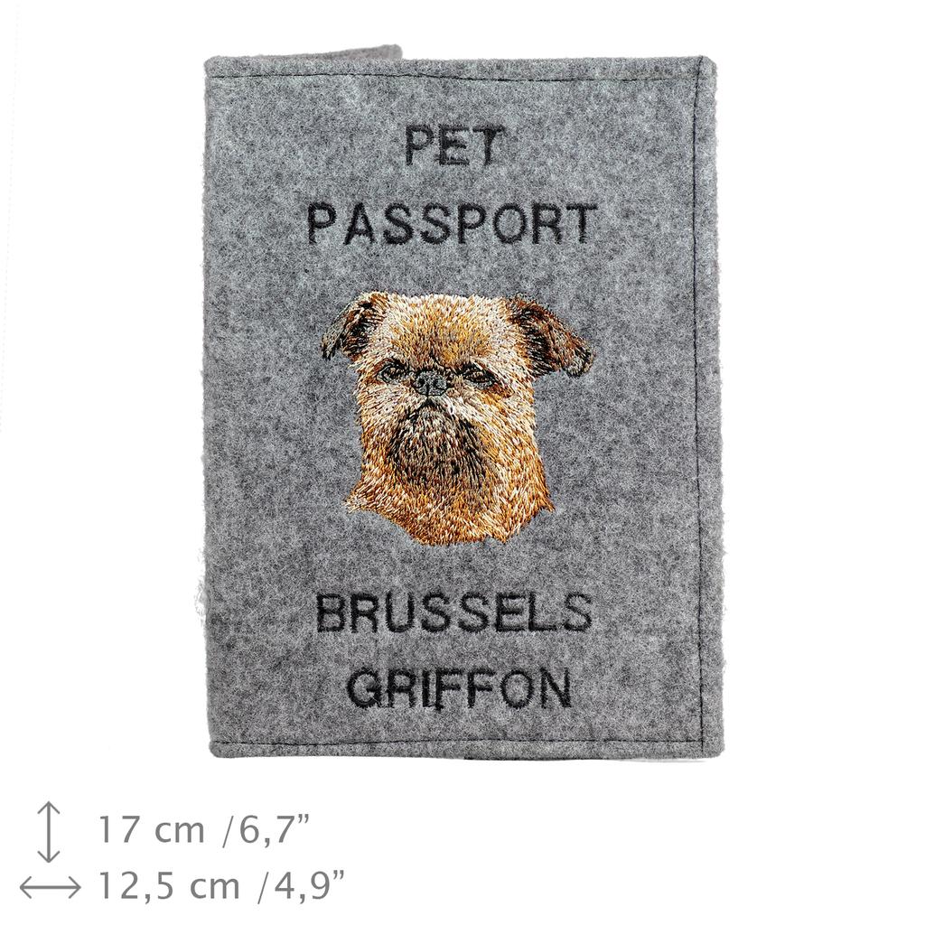 Griffon Bruxellois, Brussels Griffon - Dog passport case, document case, gift for the traveller from the Art-Dog brand